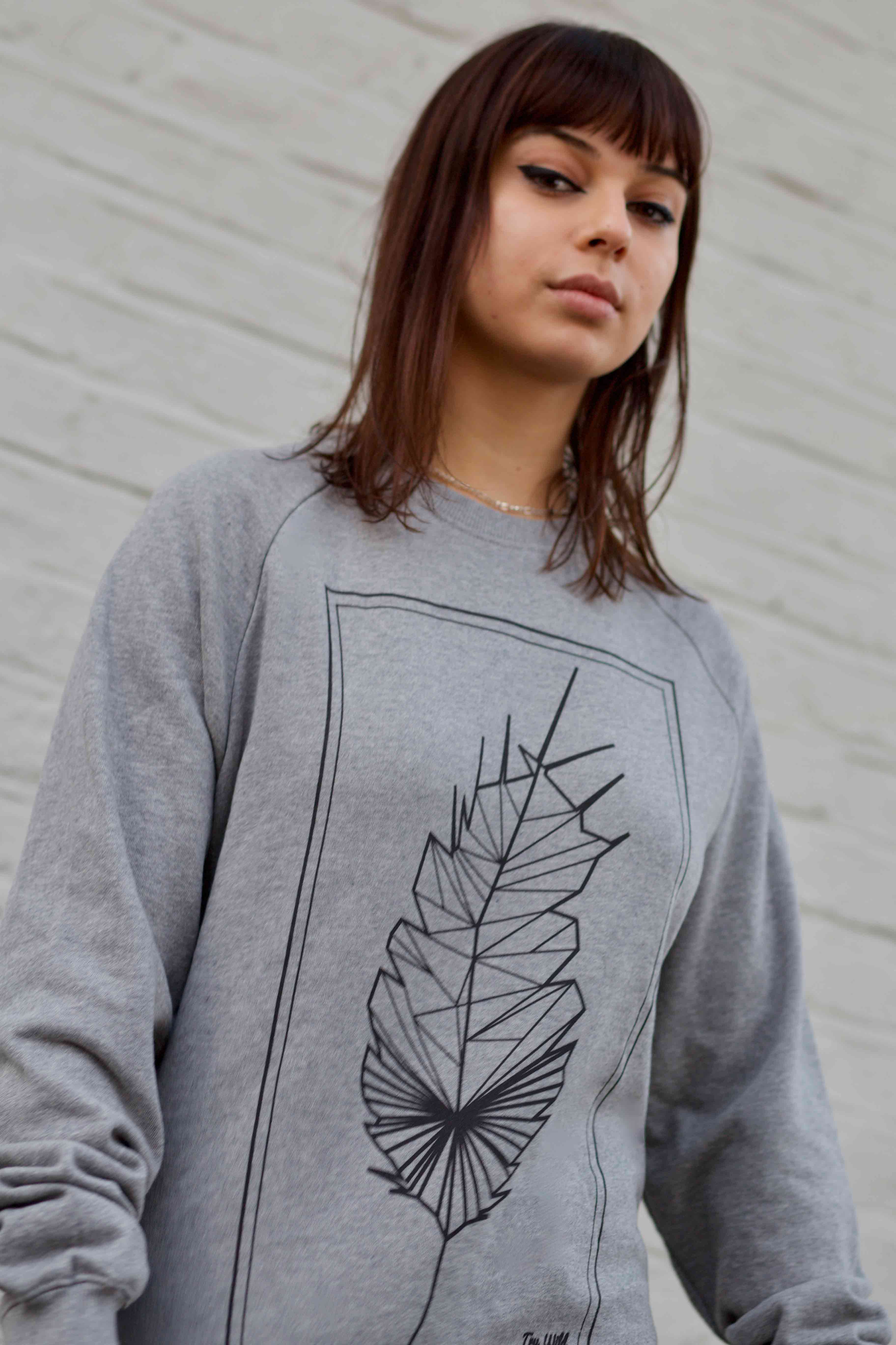 Geometric Feather - Black Print - try wild