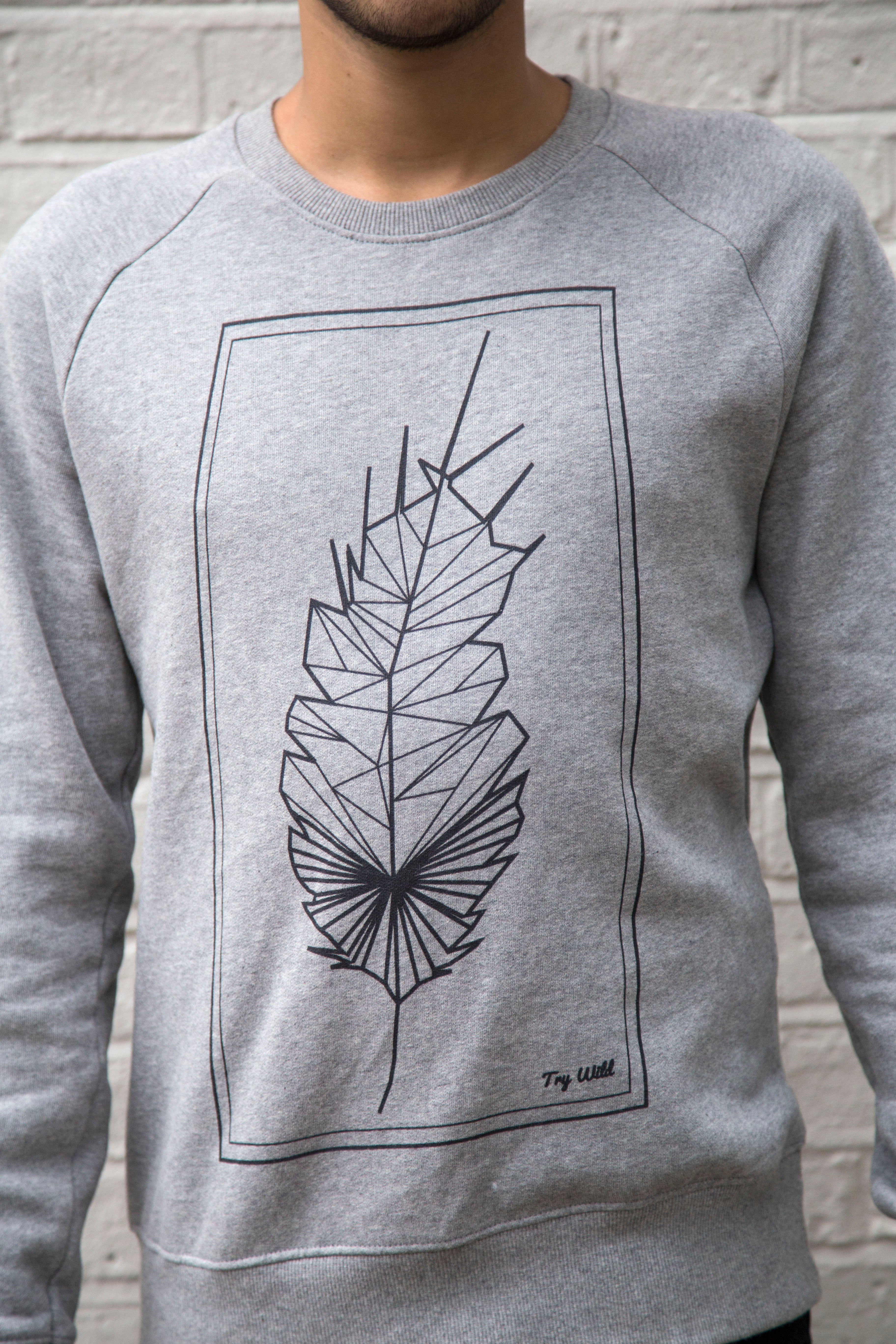 Geometric Feather - Black Print - try wild