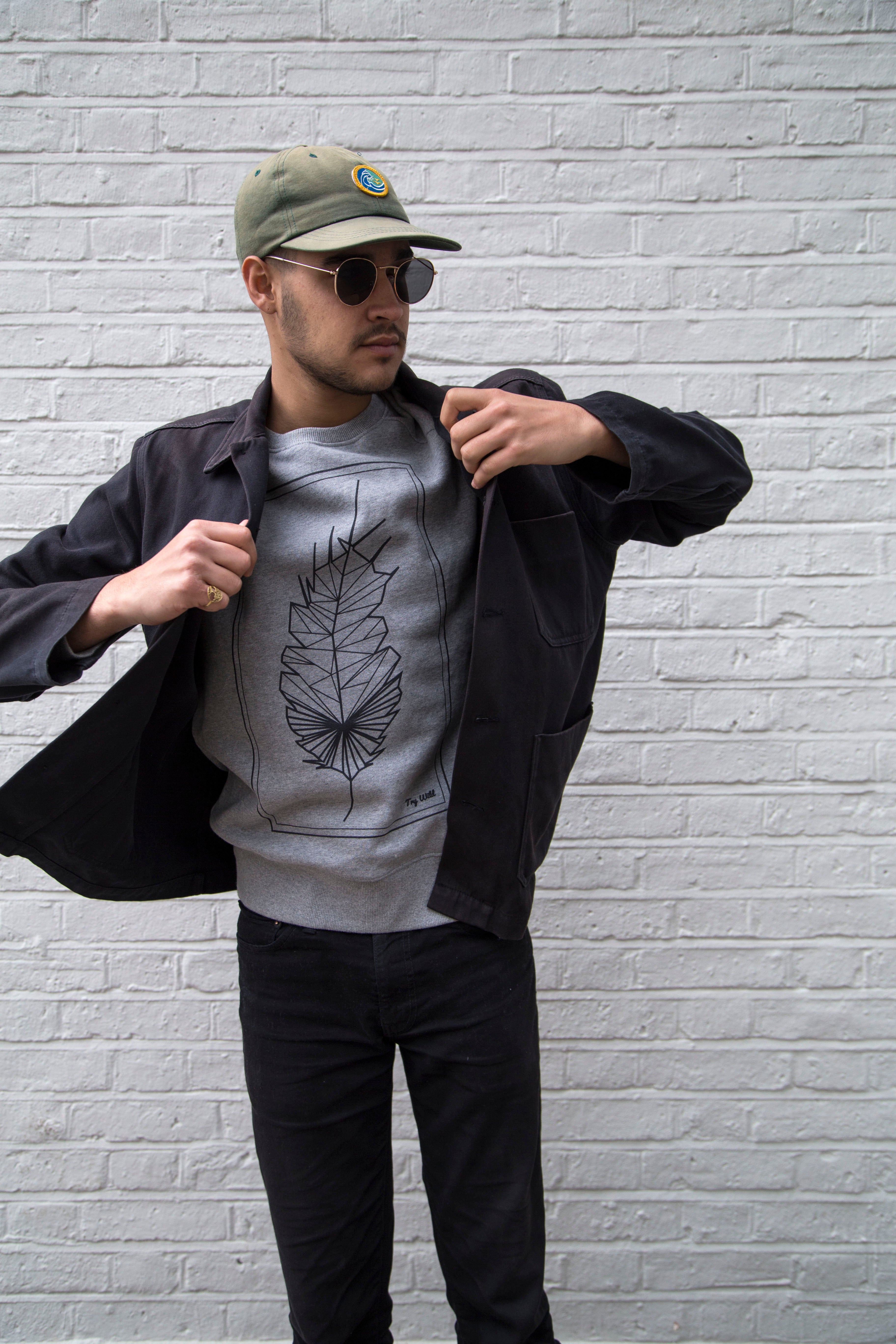 Geometric Feather - Black Print - try wild