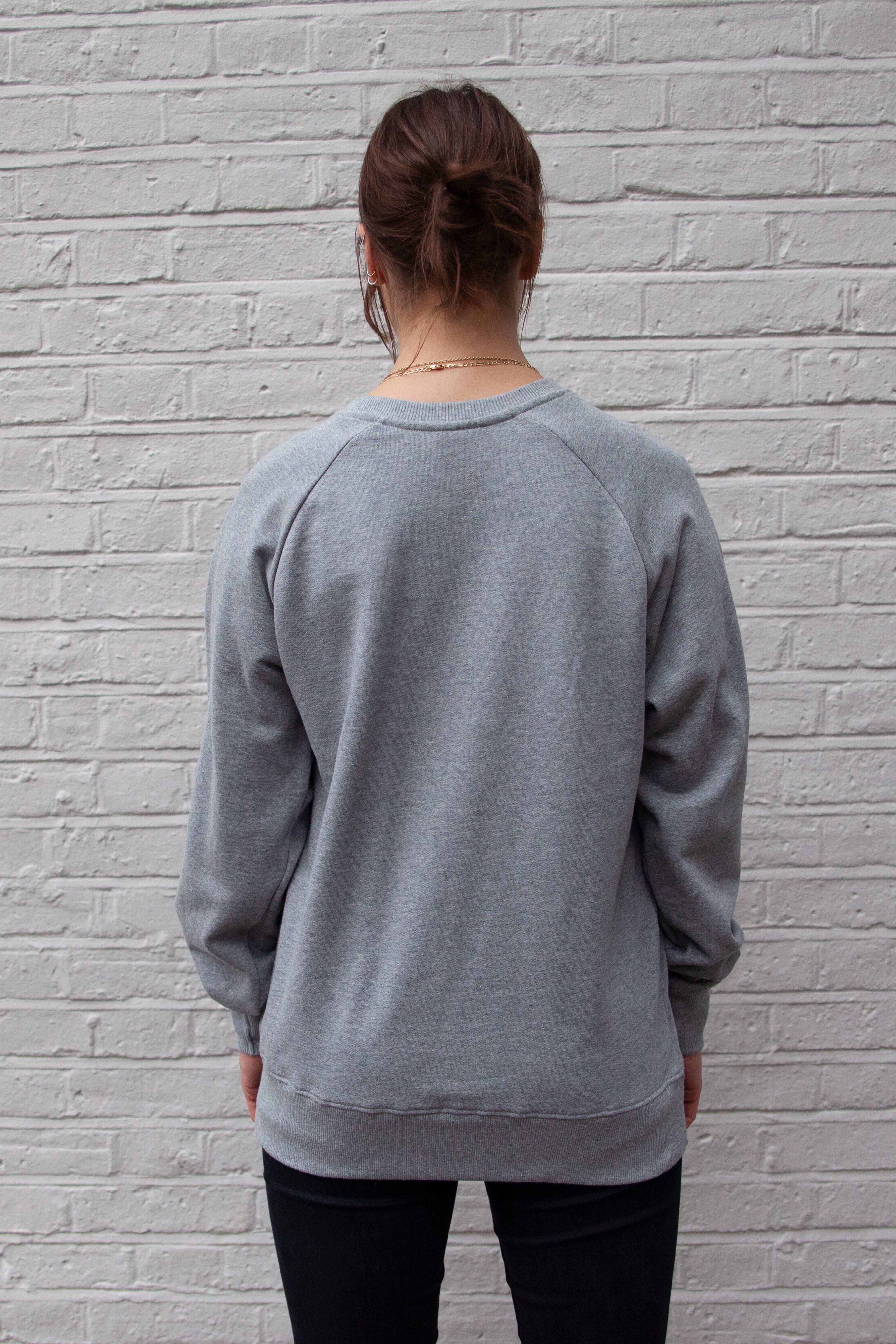 Geometric Feather - Grey Jersey / White Print - try wild